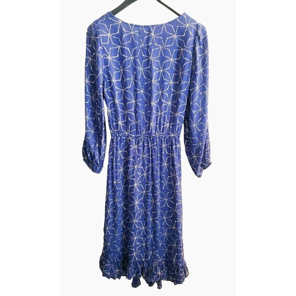 Anthropologie Plenty By Tracy Reese Aleah Dress Women's S Blue Stars Ruffle Hem - Picture 4 of 7